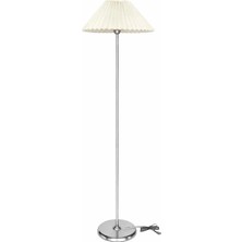 Venüs Nova Venüs Acrux | Modern Krom Metal Lambader | Krem Kısa Kırma Pvc Başlık | Ayaklı Aydınlatma