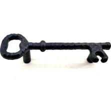 Renas Store Antika Tarz Dekoratif Pirinç Anahtar Şeklinde Kapı Çekme Kolu, Mobilya, Sandık, Kutu Kulbu - 96MM, Oksit