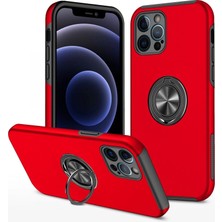 Magicool Iphone 12 Pro Max Kılıf Elit Yüzüklü Kapak - Kırmızı