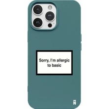 Casen iPhone 11 Pro Haki Lansman Renkli Silikon I'm Allergic Yazılı Kamera Korumalı Telefon Kılıf
