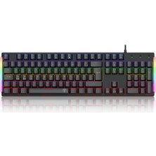 Kaia Life T-Dagger Naxos, T-TGK310-BL, USB Kablolu, Türkçe Q, Rainbow Backlight, Blue Mekanik Switch, 104 Tuşlu, Gaming Klavye