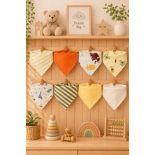 Lumos Trade (8 Adet) %100 Pamuk Kumaş Çift Katlı Çıtçıtlı Bebek Salya Önlük & Fular -  Mix