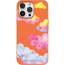 Casen iPhone 11 Pro Turuncu Lansman Renkli Silikon Colorful Bulut Tasarımlı Kılıf