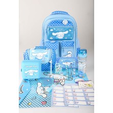 x Dekomus Lisanslı Cinnamoroll Blue Cloud Collection Full Kırtasiye Seti Okul,termoslu Beslenme ve Kalem Çantası,matara