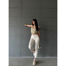 Aida Fashion Kesik Paça Mom Fit Jeans