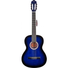 Esranın Dünyası Mavi Siyah Sunburst Klasik Gitar, Yüksek Ses Kalitesi