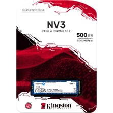 500GB Kıngston Nv3 SNV3S/500G 5000/3000MB/S Pcıe 4.0