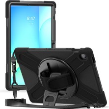 StilStoreTr Galaxy Tab S10 Fe Plus Kılıf Omuz Askılı Üstün Tank Koruma Dönen Standlı El Kayışlı Stsr