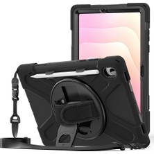 Rengareng Galaxy Tab S11 Kılıf Omuz Askılı Üstün Tank Koruma Dönen Standlı El Kayışlı Mnc