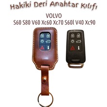 Minimalim Leather Craft Volvo Anahtar Kılıfı Hakiki Deri (S60 S80 V60 XC60 XC70 S60L V40 XC90)