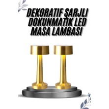 OtoTech Kablosuz Renkli Masa ve Gece Lambası Altın Rengi Dokunmatik LED Lamba