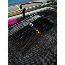 Piano Black Kabartmalı Logolu Pleksi Plakalık 2 Adet