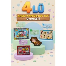 Farbu Oyuncak Eğitici Öğterici ve Eğlenceli 4'lü Frame Yapboz Hikayeli Yapboz ve Bul-Tak Oyun Seti