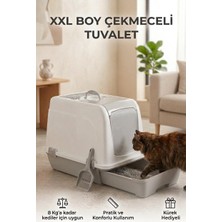Kurtbay Şekil Flex Çekmeceli Kedi Tuvaleti, Xxl Boy, 47X55X39,5 Cm, Kum Küreği Hediyeli