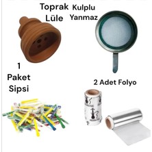 Yılmaz Nargile Nargile Hazırlama Seti,toprak Lüle+,kulplu Yanmaz Ateşlik+1 Paket Sipsi+2 Folyo,nargile Aksesuarı,