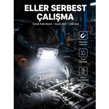 tp Buğz Beyaz LED Işık Sensörlü Kafa Lambası Lityum Batarya LED El Fenerli Şarjlı