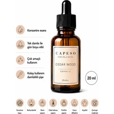 Capeso Cedarwood Sedir Ağacı Esansiyel Yağı 20 ml - Buhurdanlık ve Difüzör Kokusu