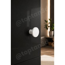 Toptan3D Beyaz Düğme Kulp - Modern ve Şık Dolap, Gardırop, Şifonyer, Komodin ve Çekmece Kulpu (Vida Dahil)