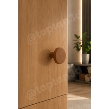 Toptan3D Kahverengi Kalın Düğme Kulp - Modern ve Şık Dolap, Gardırop, Şifonyer, Komodin ve Çekmece Kulpu (Vida Dahil)