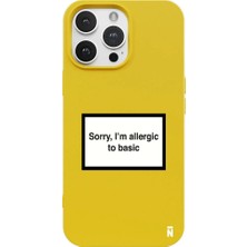 Casen iPhone 11 Pro Sarı Lansman Renkli Silikon I'm Allergic Yazılı Kamera Korumalı Telefon Kılıf