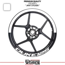 Sv Sticker Works Ktm Duke 125 Jant Şeridi – Yarım Jant Kaplama & Duke 125 Yazı Sticker Seti