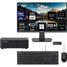 Asus Expertcenter PB64 Core Ultra 5 225 40GB Ram 1tb SSD 23.8" Full Hd Monitör WIN11 Pro PB64-B50060MHP623 Mini Masaüstü Bilgisayar + Per4 USB Bellek