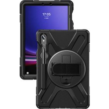 Spia Galaxy Tab S9 Fe Kılıf Omuz Askılı Üstün Tank Koruma Dönen Standlı El Kayışlı Spıa