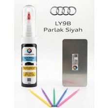 COLORGUARD Audi LY9B Parlak Siyah Rötuş Seti - 2 si 1 Arada İğne ve Fırça Uçlu Şişe, Rötuş Çeliği ve Rötuş Çubuğu