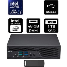 Asus Expertcenter PB64 Core Ultra 5 225 48GB Ram 1tb SSD Freedos PB64-B50060MHP328 Mini Masaüstü Bilgisayar + Per4 USB Bellek