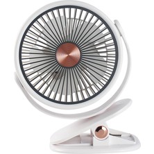 Kaia Life Feny FN-F70, Beyaz, 3 Kademeli Hız, Mandal Ayak, 360DERECE Dönüş, 6" Kanat, Masaüstü, Dahili 1800MAH Bataryalı, Type-C Şarj Girişli, Vantilatör