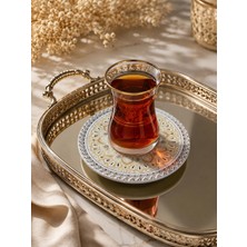 Tezyinat Wood Efes Porselen 6'lı Çay Tabağı