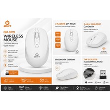 Qpart QM-03W  800/1200/1600 Dpi Ergonomik Kablosuz Mouse