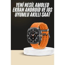 M Merc Giyim Akıllı Saat Unısex Zarif Görünümlü Titanyum Kasa Amoled Ekran Müzik Dinleme