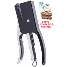 TAN EXPRESS Pens Tipi Zımba Makinesi Metal (10.5 Cm) 1 Adet Zımba Teli N.10 (1 Kutu : 1000 Telli)