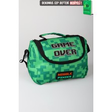 Wiggle x Dekomus Lisanslı Creeper Piksel Desenli Termoslu Beslenme Çantası
