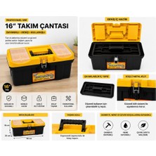 Abnturk 16''paslanmaz Çelik Iç Tepsili Profesyonel Takım Çantası-Dayanıklı Geniş Hacimli Çok Bölmeli Alet Çantası 40X20X18CM