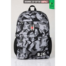 x Dekomus Lisanslı Beşiktaş Kamuflaj Büyük Boy Lise Okul Çantası