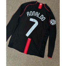 Candy Cup Manchester United Cristiano Ronaldo Yetişkin Futbol Forması Uzun Kol Siyah