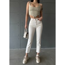 Aida Fashion Kesik Paça Mom Fit Jeans