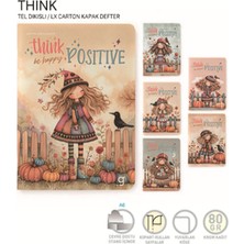 Gıpta "think Positive Be Happy" 60YP. Dikişli Çizgili Okul Defteri