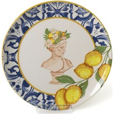 Keramika Limon Desen Pasta Tabak 21 cm (6'li Paket)
