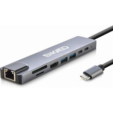 Kaia Life Enkado EKD-TP42, Type-C To To Hdmı, 2pd, 2 USB 2.0 HDMI 4K + Sd/tf, Ethernet 100MBS Multi· Hub