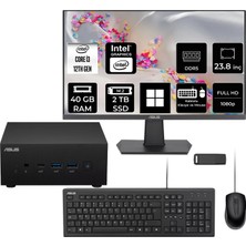 Asus Expertcenter PN64 Intel Core I3-1220P 40GB Ram 2tb SSD 23.8" Full Hd Monitör WIN11 Home PN64-BB3012MDP574 Mini Masaüstü Bilgisayar + Per4 USB Bellek
