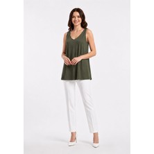 SSO A Kesim V Yaka Askılı Kolsuz Basic T-Shirt