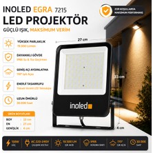 İnoled Egra LED Projektör 150W – 6500K Beyaz Işık, 19500 Lümen, IP66 Su Geçirmez Dış Mekan Aydınlatma – Inoled Egra 7215 Süper Parlak Bahçe, Garaj, Depo Lambası