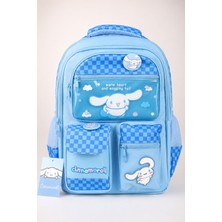 x Dekomus Lisanslı Cinnamoroll Yeni Sezon Blue Cloud Collection Büyük Boy Okul Çantası