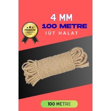 Marsilyan 4 mm 100 Metre Jüt Halat Dekoratif Hasır Ip Urgan Süs