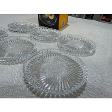 Elifim Avm 6'lı Kristal Kesim Sunum Tabağı Seti
