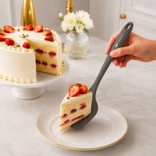 Ivory 29 cm Sert Plastik Spatula Isıya Dayanıklı Yapışmaz Yüzey Uyumlu Esnek Hamur Pasta Kek Krep Servis Spatulası Sariva Home