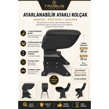 Trobus Citroen C1 2005-2022 Uyumlu Siyah Ayaklı Sürgülü Kolçak Ayarlanabilir Yükseklikli
